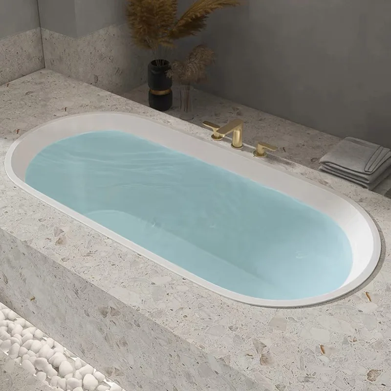 

Built-in bathtub insulation oval B&B hotel acrylic bathtub thin edge indoor bath minimalist home use