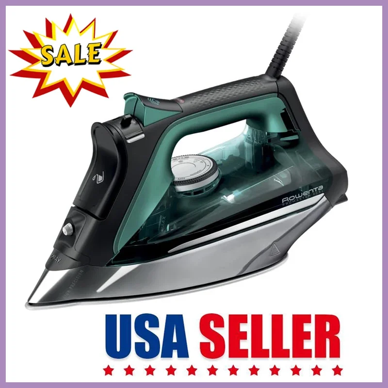 NEW Pro Master Stainless Steel Soleplate Steam Iron for Clothes, 210 g/min, 400 Microsteam Holes, Cotton, Wool, Poly, Silk