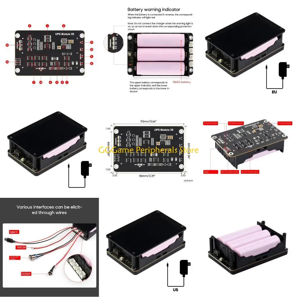 

U55B 5V Uninterruptible Power Supply UPS for Developer New 18650 UPS ( 5V 5A ) & Power Management Board