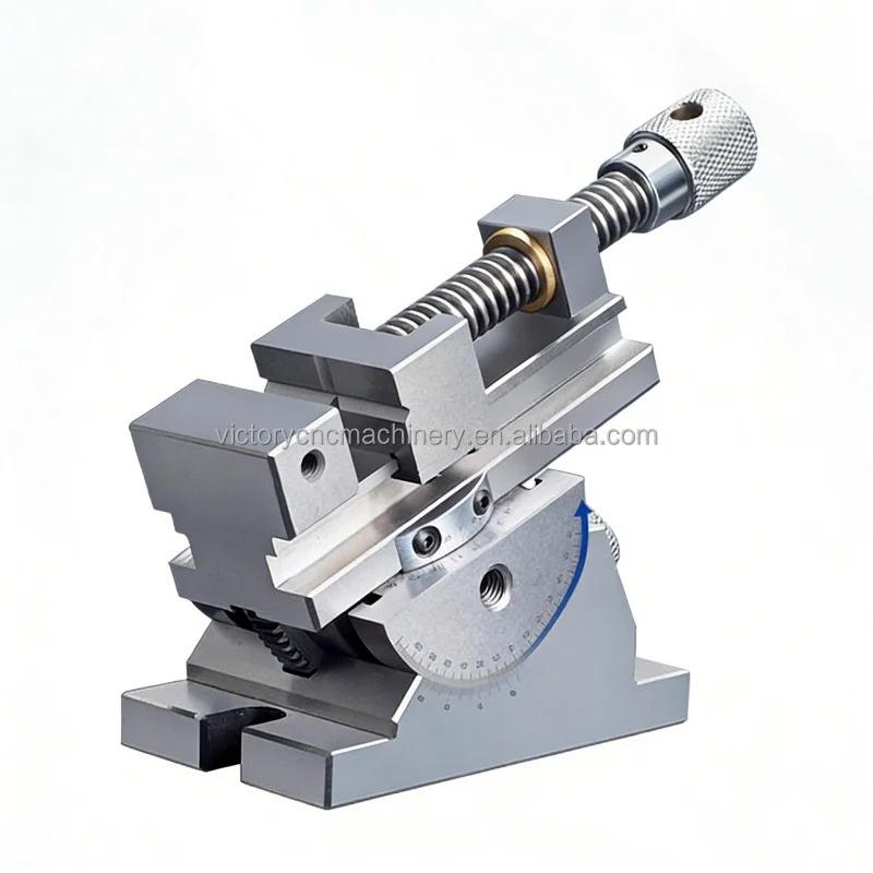 Precision 2-Inch Heavy-Duty Universal Milling Vise 360° Swivel & 0-60° Angle Adjustment Clamping Fixture Tool For Metalworking