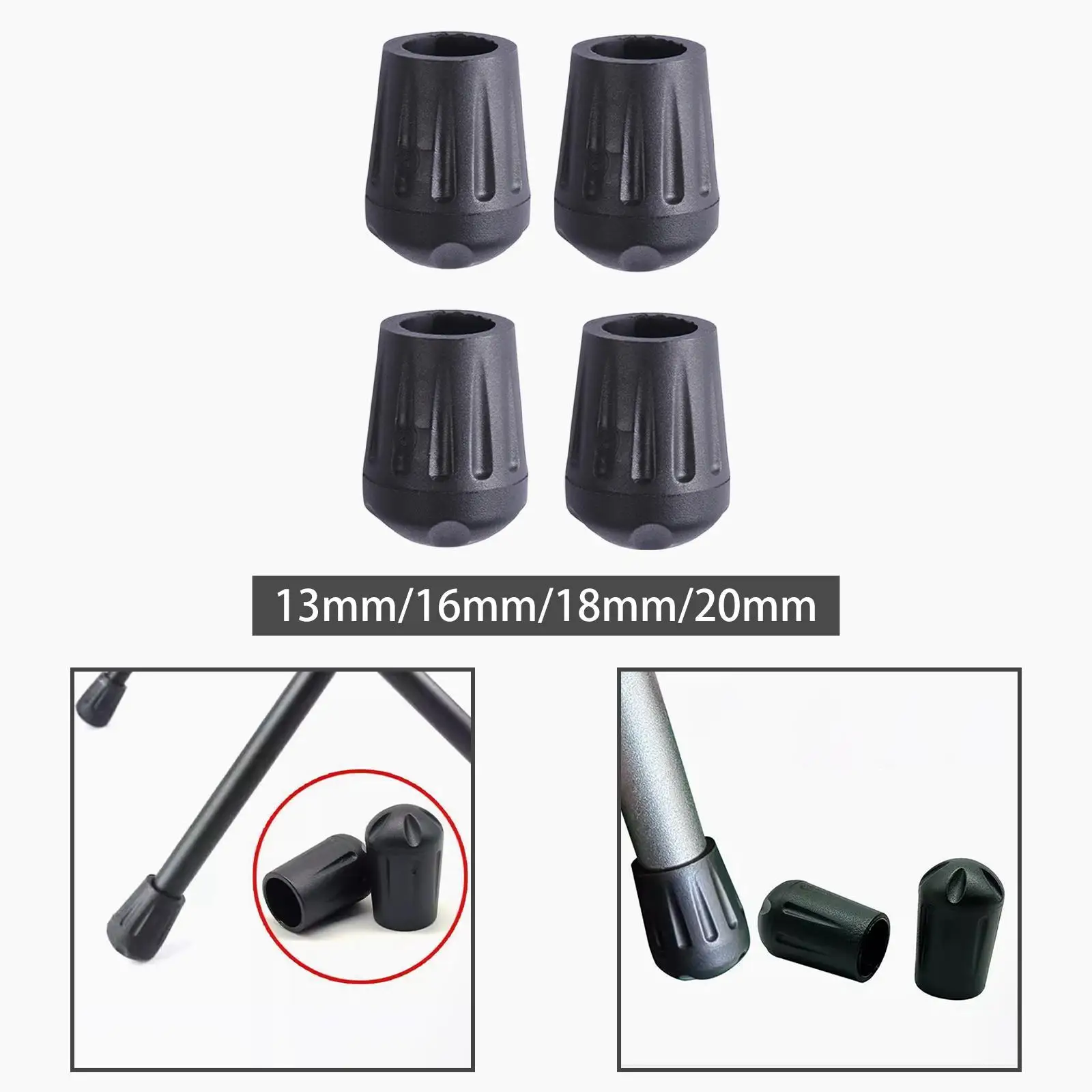 

Набор из 4 черных чехлов на ножки стула, противоскользящие обеденные накладки для внутреннего и наружного использования