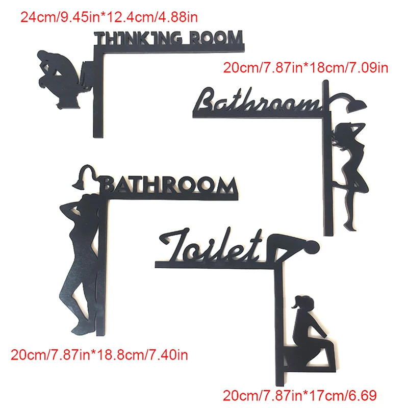 Modern Toilet Door Sign Thinking Room Wall Mounted Sculpture Home Decor Artwork Decorative Door Frame Pendant