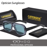 CATERSIDE Men Optics Sunglasses Acetate Thick Frame Polarized Prescription Glasses Customization Round Lens Retro Eyewear UV400