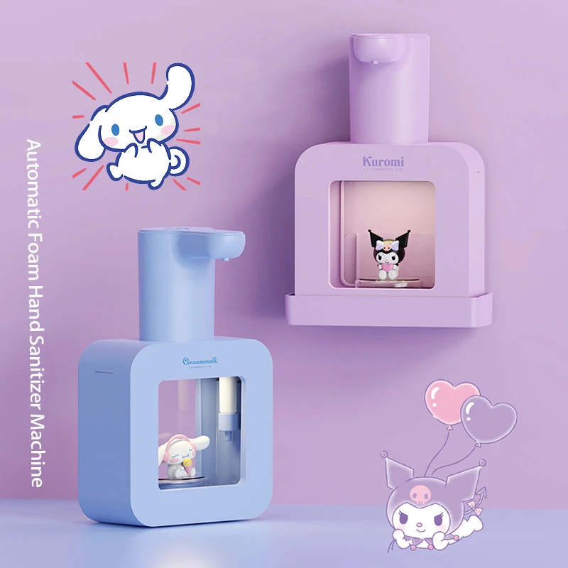 Kawaii Sanrio Automatic Foam Hand Sanitizer Machine Cartoon Kuromi Cinnamoroll Anime Cute Induction Electric Smart Handwasher