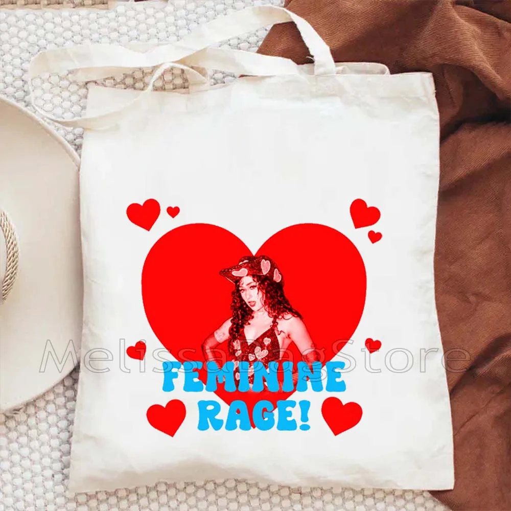 Pink Pony Heart Chappell Roan Angel Portrait Good Luck Poster Fan Cute Gifts Canvas Shoulder Tote Bag Cotton Shopper Eco Handbag