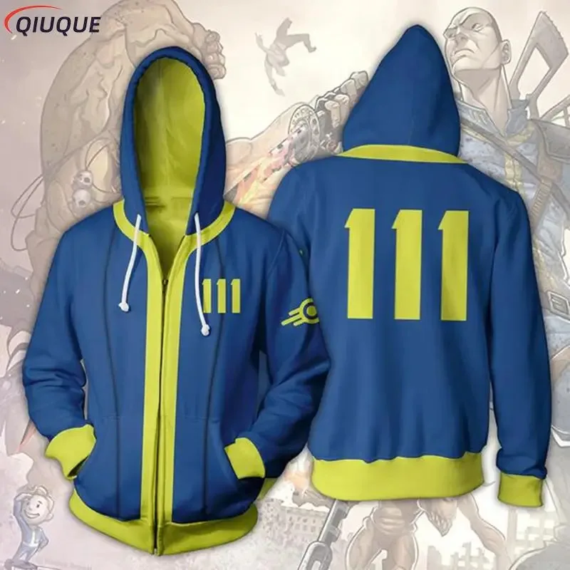 Kostum Cosplay Anime Hoodie Ritsleting Jaket Bertudung Atasan Pakaian Kaus