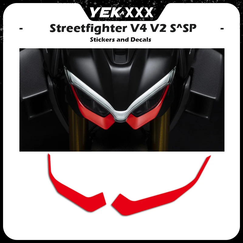 Para ducati streetfighter v4/v4s/sp/v2 farol partição adesivo decalque cabeça carenagem escudo decalque adesivo