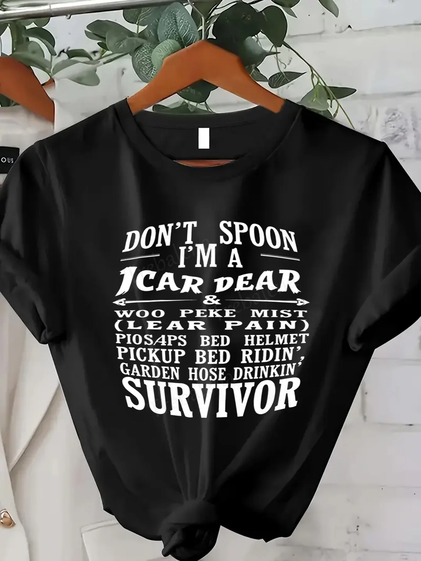 

Women T-shirt Sassy Black T-Shirt "Don't Spoon, I'm a Car Dear" – Funny Women's Tee