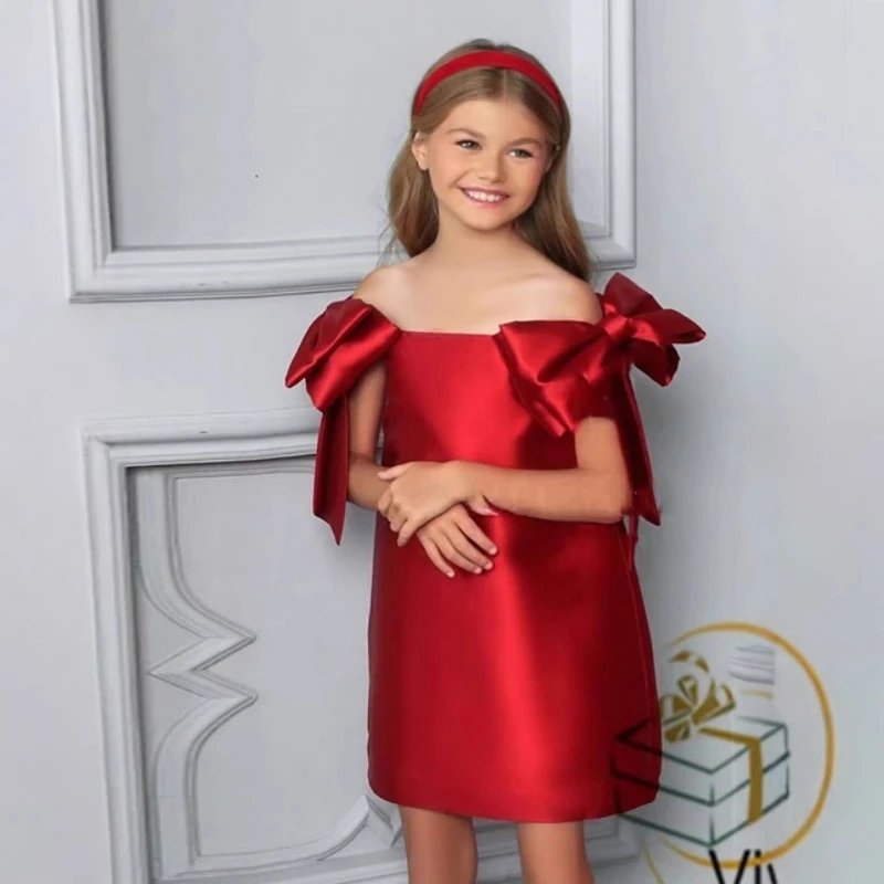 

Kids Pink Formal Dress Children Girls Bow Korean Style First Birthday Princess Gown Host Flower Girl Piano Performance Clothes