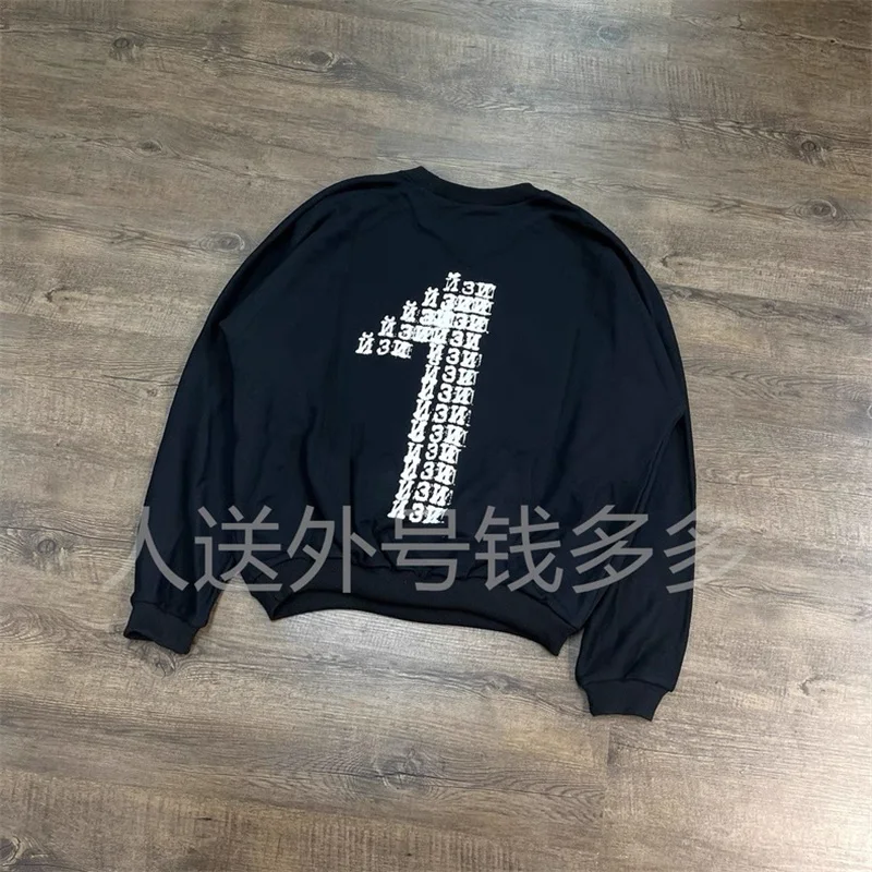 Vultures YZY Kanye Black Sweatshirts Men Women 1:1 High Quality Pure Cotton Casual Crewneck Hoodies
