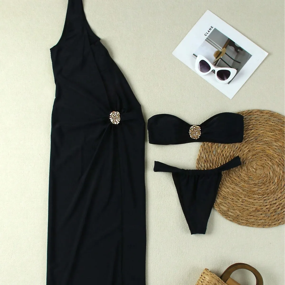 2025 Neuer Bikini, europäischer und amerikanischer sexy Bikini, dreiteiliger geteilter Damen-Badeanzug, Badeanzug, Strand