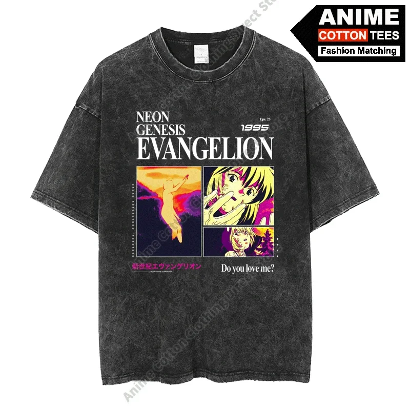 

Футболка Ayanami Rei, аниме New Century EVA-Gospel Warrior, хлопковые винтажные свободные футболки большого размера, повседневные футболки унисекс