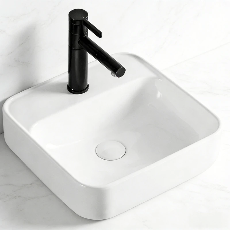 Modern Simple Above Counter Basin Bathroom Washbasin Ceramic Bathroom Sinks European Single Hole Wash Basin Balcony Washing Sink