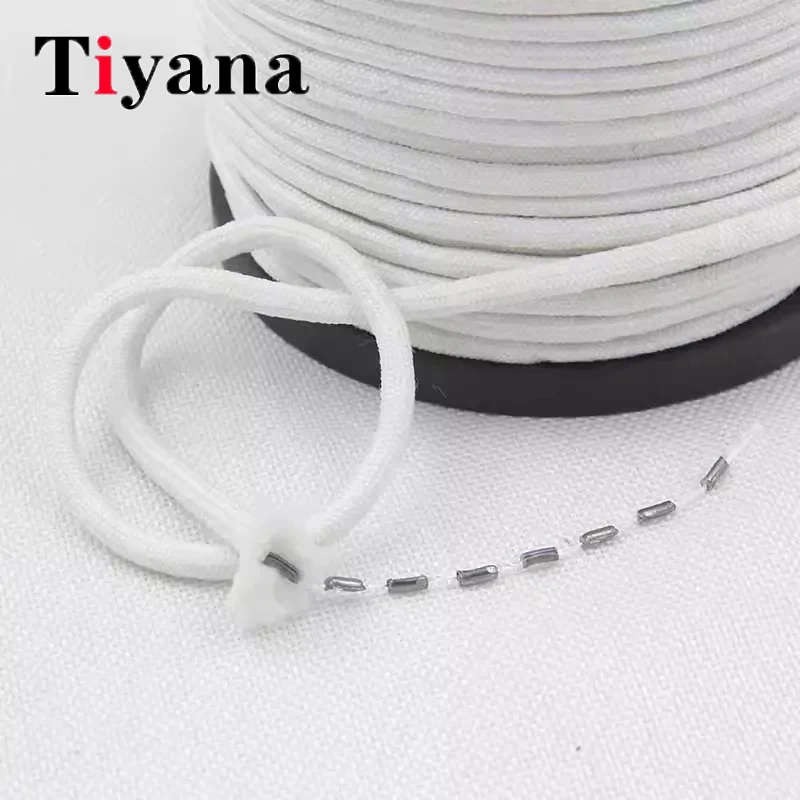 Wholesale Lead Rope DIY Coating Curtain White Cotton Thread Rope Put Bottom Tulle Weight Make Drapes Pendant Curtain Accessories