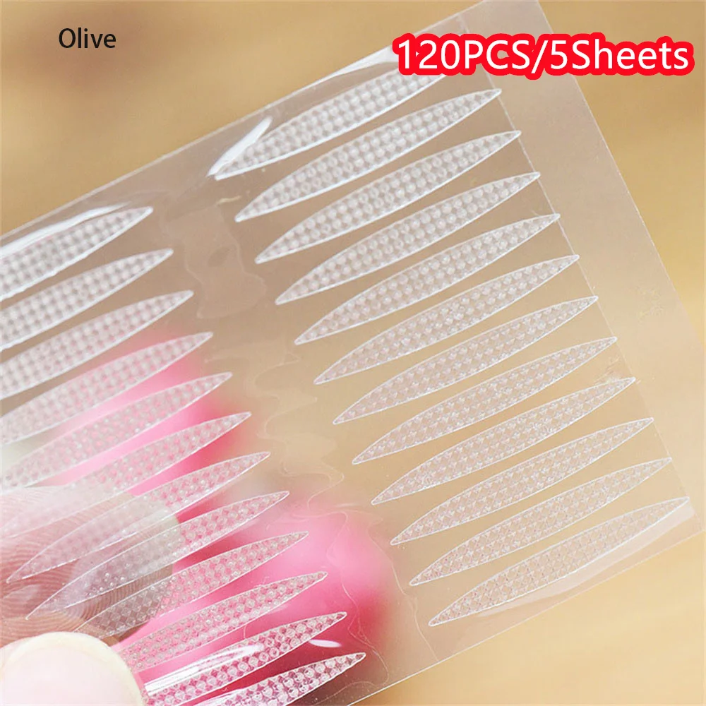 120PCS/5sheets Invisible Eyelid Tape Sticker Breathable Fiber Double Side Transparent Eyelift Tapes Eye Makeup Accessories Tool