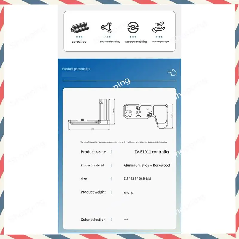 M20K Schnellwechselkäfig für Sony ZV-E10II Kamerakäfig M2 Holzgriff Schnellwechselplatte L-förmiges Zubehör Metallbasis