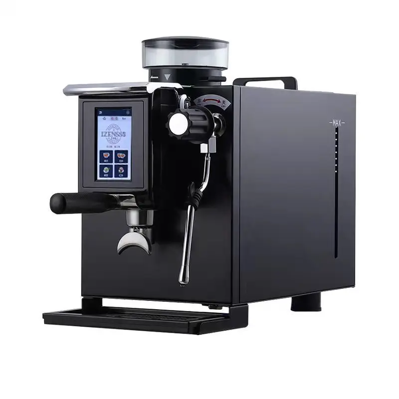 

Commercial semi-automatic grinding and pressing powder milk foam integrated coffee machine