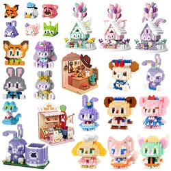 Disney Anime Princess Building Blocks Mickey Mouse mini Action toy Figures Blocks Toys Bricks Winnie Assemble Toys Kids Gifts