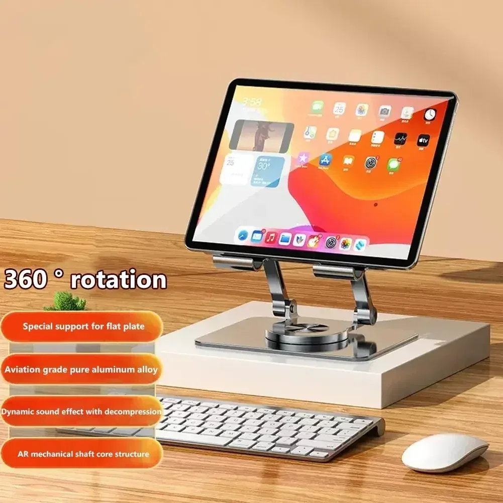 360° Rotatable Tablet Holder Adjustable Foldable Desktop Stand Holder Compatible For 4.7-12 Inch Ipad Pro/Air/Min Laptop Tablet image 4