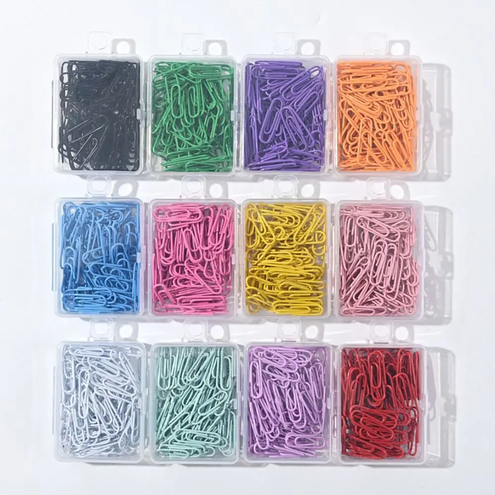 50PCS Mini Creative Metal Paper Clips Colored Alloy Bookmark Clip Binding Binder Clamps Office