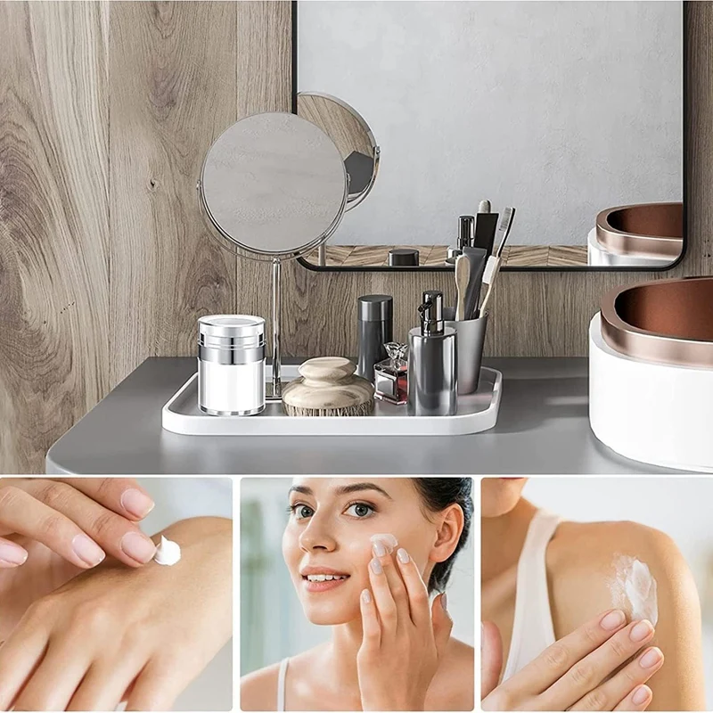 3 Pcs Empty Acrylic Makeup Cosmetic Jar Portable Cream Jar 50Ml/50G, Containers With Press Pump