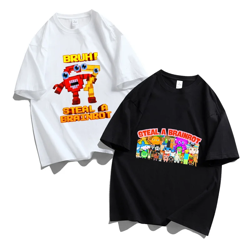 

Мужские топы Steal A Brainrot, футболки, одежда, женская футболка с короткими рукавами и принтом, крутая футболка с рисунком Y2k, модная футболка, одежда для взрослых