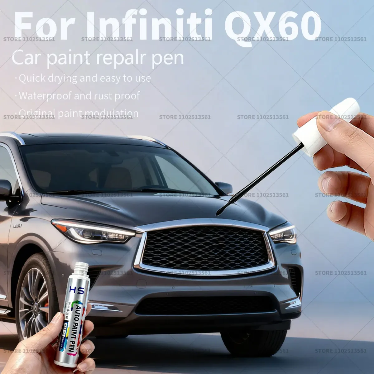 

Ручка для ремонта автомобильной краски для Infiniti QX60 Touch Up, средство для удаления царапин, сделай сам, автоаксессуары, красный, серый, K51, серый, белый, QAA, черный, вест-синий