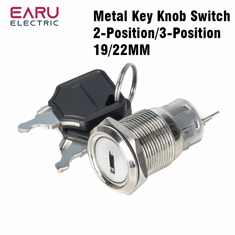 19mm 22mm Wodoodporny metalowy przełącznik obrotowy 2 3-pozycyjny przełącznik przyciskowy Blokada zatrzasku 1NO1NC 3Pins 6Pins OFF 5A 250V