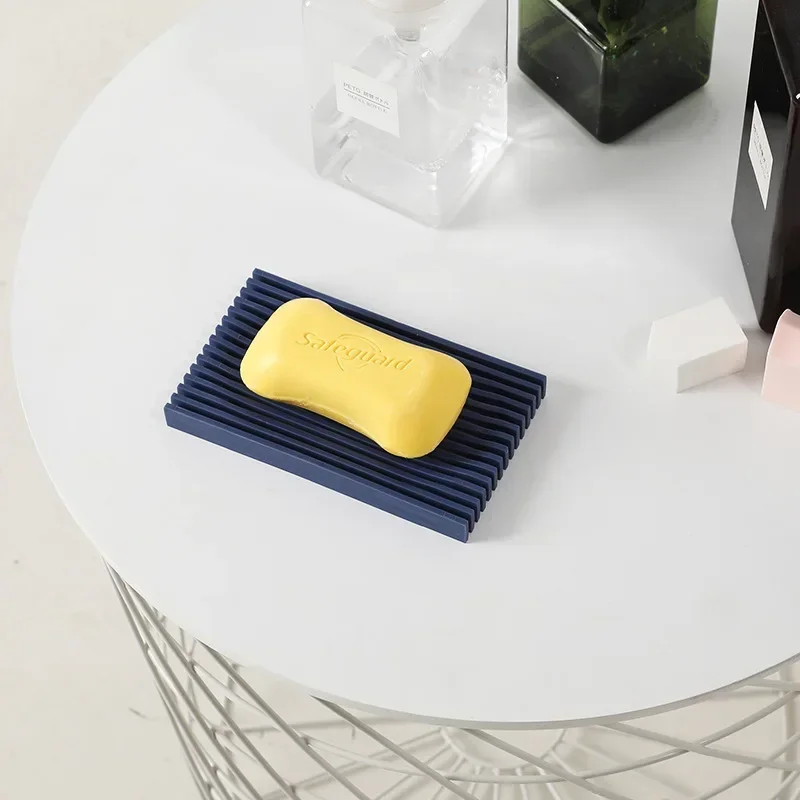 Shower Double Sided Soap Dish Silicone Soap Dish Drain Plate Bathroom Soap Holder Sap Box Sponge Holder