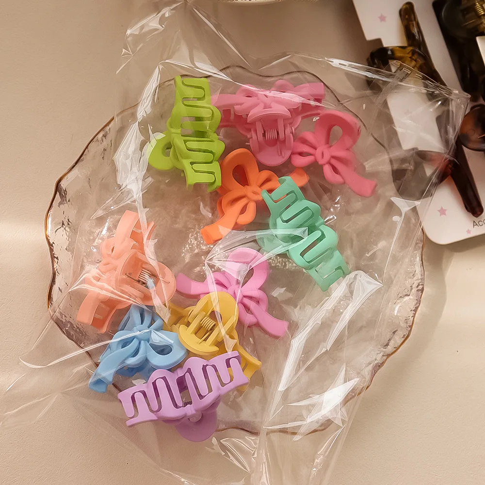 6pcs/set Sweet Colorful Cloud Bow Moon Crab Hair Claw Clips Fashion Small Side Clamp Hairpin Barrettes Headwear Hair Accessories