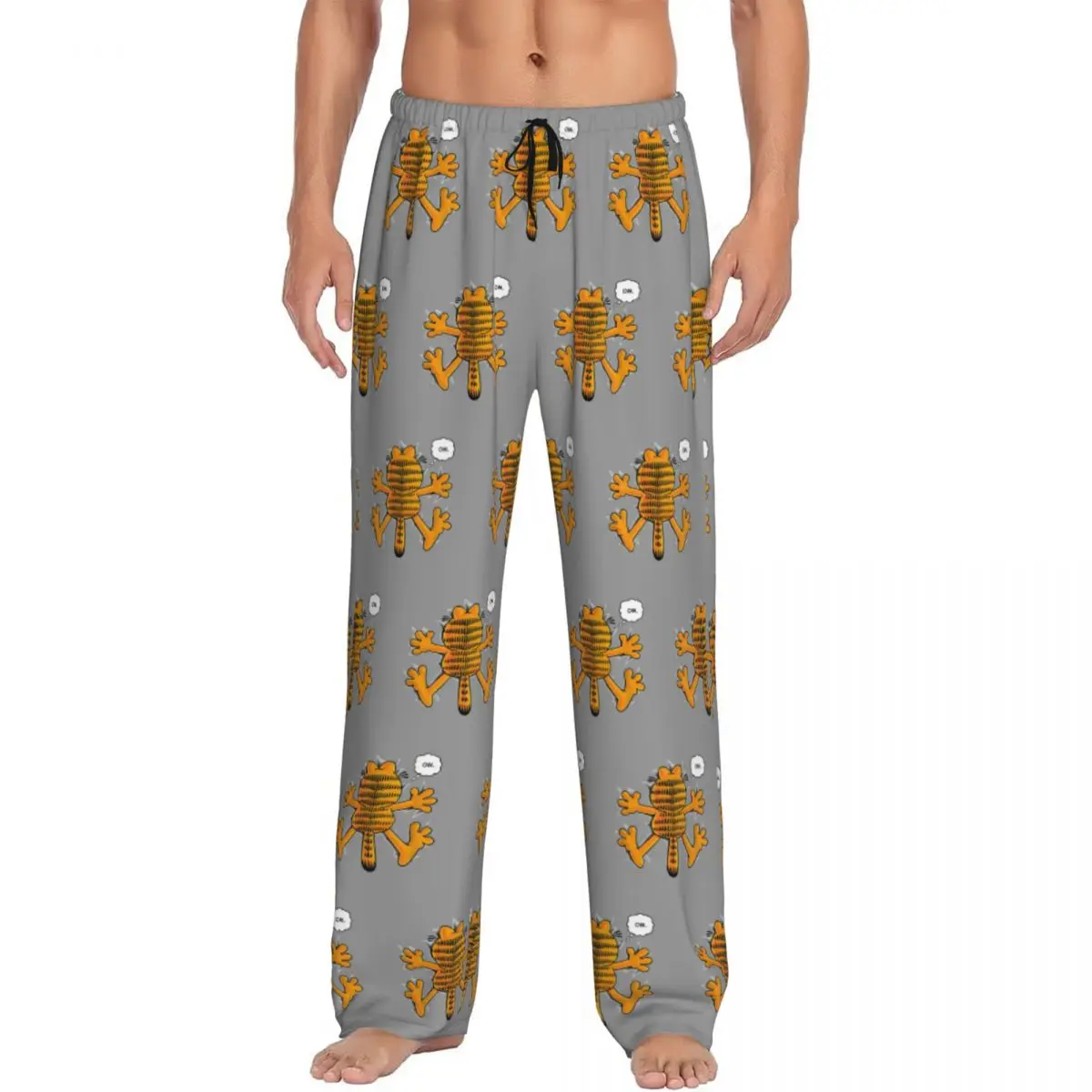 

Custom G-Garfielded Pajama Pants Sleepwear Men's Elastic Waistband Comic Cartoon Cat Sleep Lounge Bottoms with Pockets