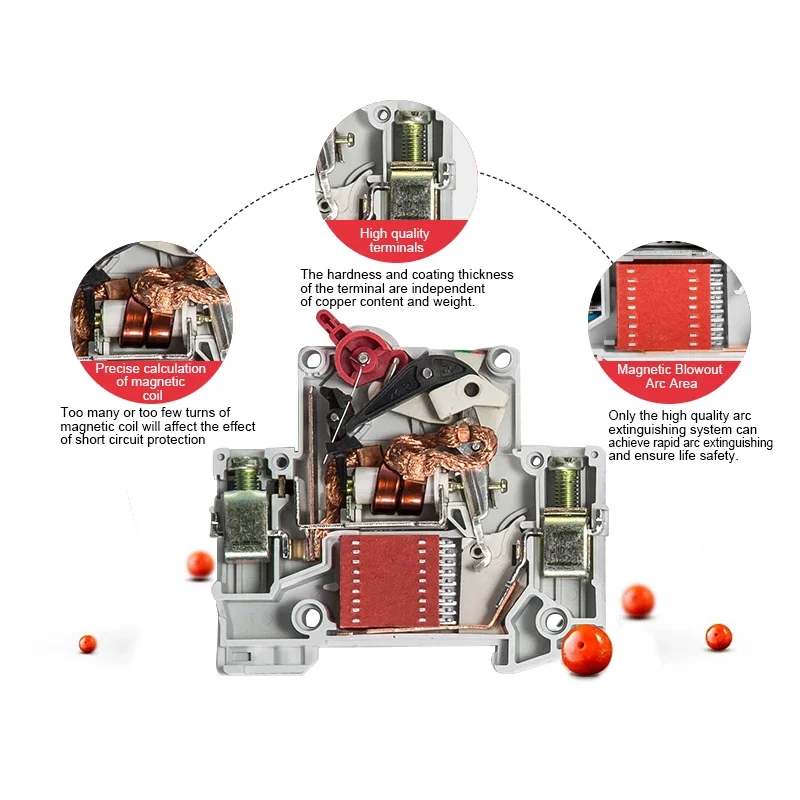 SEAYA Smart Switch C63 Circuit Breaker 50Hz 220V/230V XYZK1-63 Protective Device Over And Under Voltage 1A-63A (Adjustable)