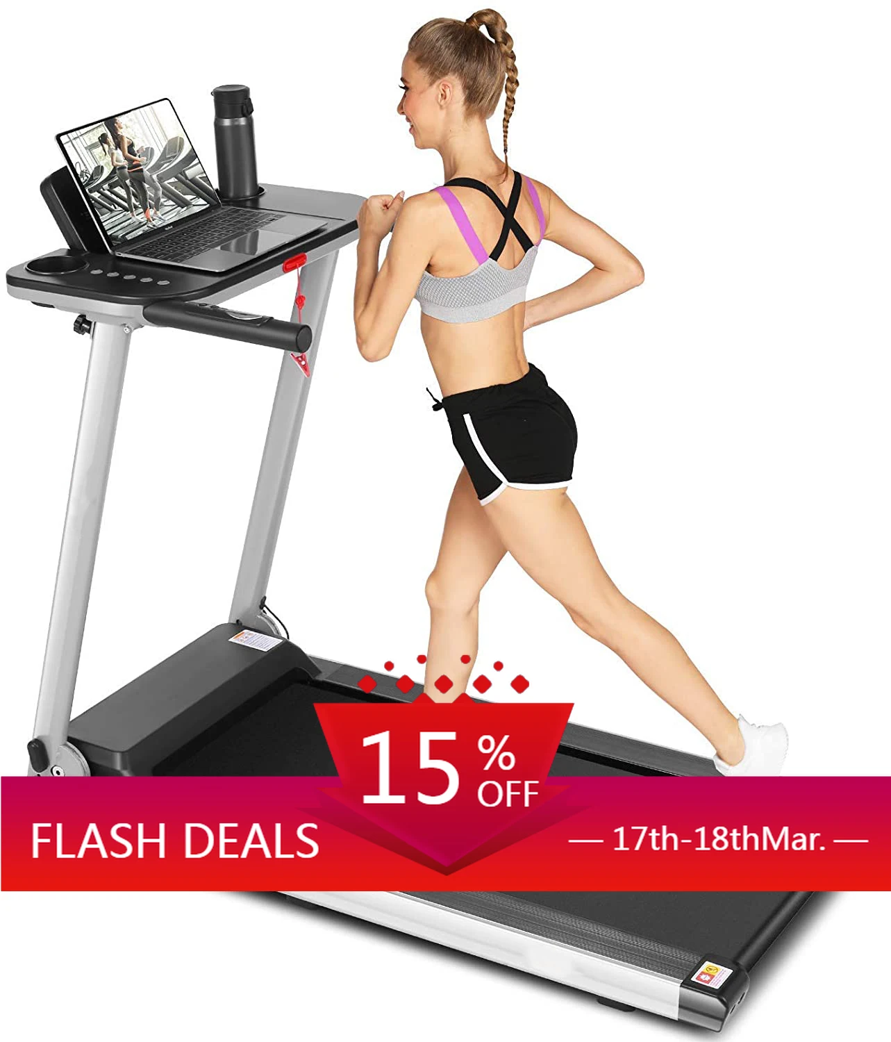

STLF SHULI High-end Multifunctional Office Electronic Treadmill Running Machine with Computer Stand LED Display