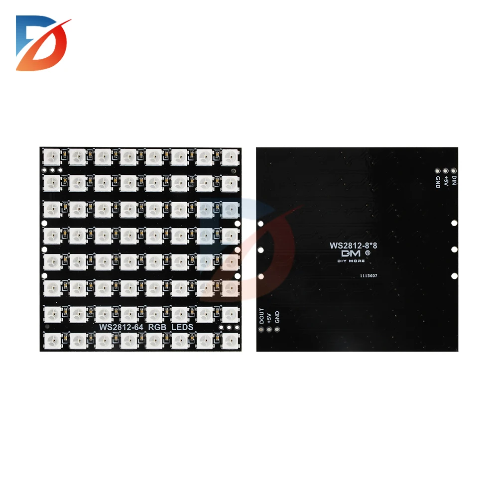 WS2812 LED 5050 RGB 8x8 Módulo de matriz LED de 64 bits