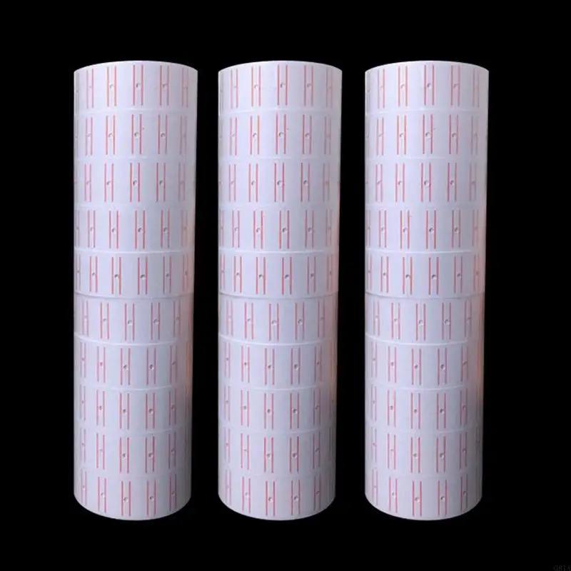 G8TA 10 Rolls Adhesive Price Labels Paper Tag Sticker Single Row for Price Labeller Grocery Office Supplies