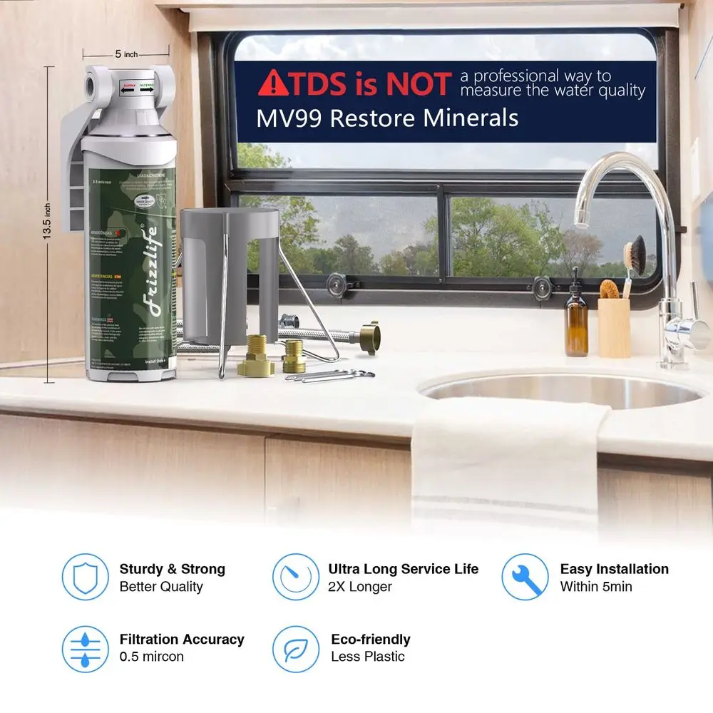 RVウォーターフィルター-NSF/ANSI 53&42認定インラインホースフィルター（RV用）-0.5ミクロン高水圧、塩素、鉛、重金属を除去