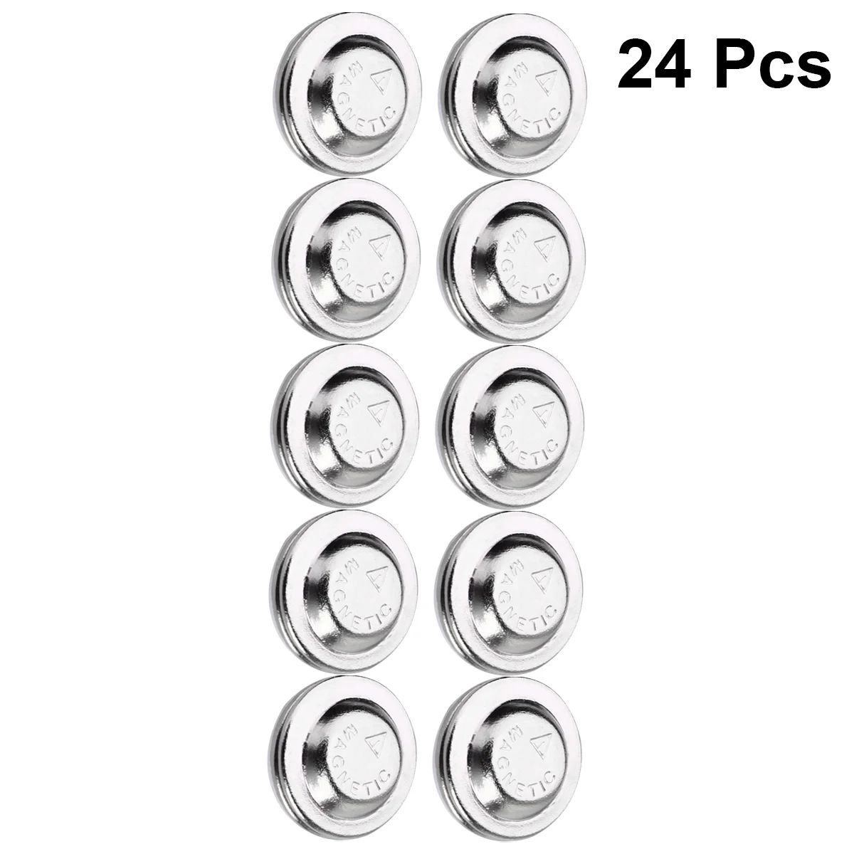 24 Pcs 17mm Round Alloy Magnetic Snap Brooch Pin Colorful Scarf Clasp Snap Buttons for Costume Fun Badge Party Decoration (Silve