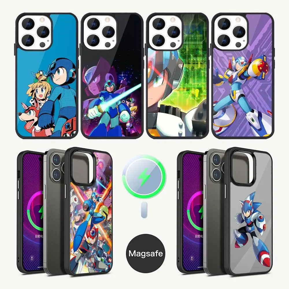 

R-Rockman M-Megaman Game Phone Case For iPhone 17,16,15,14,13,12,11,Plus,Pro,Max Mini Magsafe Magnetic Wireless Charging