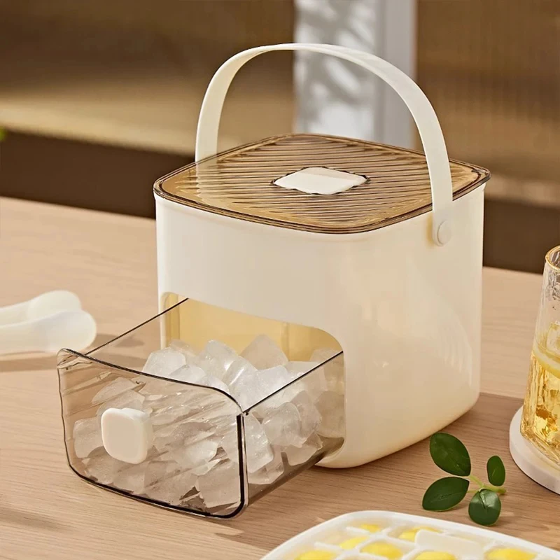 Portable Ice Maker with Handle & Storage Drawer Countertop Ice Cube Maker Compact Ice Maker Machine for Household & Outdoor Use image 2