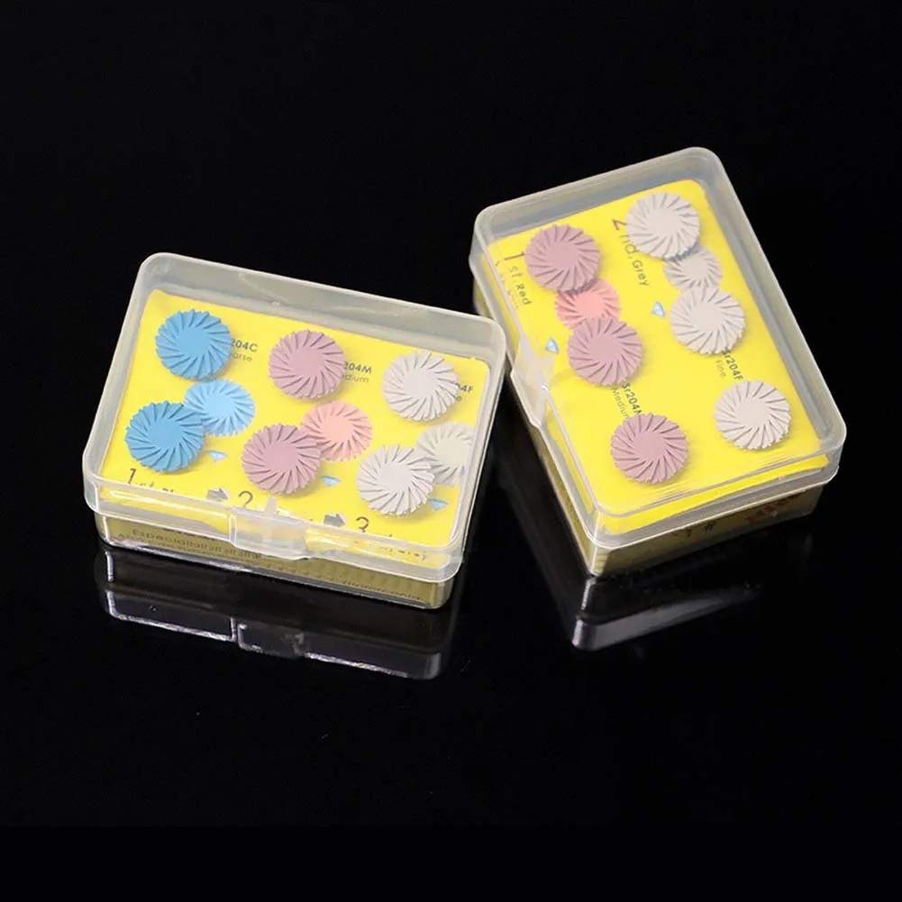 

2 Boxes Dental Lab Polish Wheel Composite Resin Smoothing Grinding Disc Spiral Drill Brush RA2.35mm 14mm Coarse Medium Fine Grit