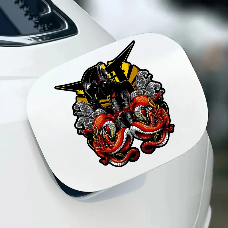 1pc 2D Flat JDM Samurai Racer Vinyl Sticker Set, Waterproof Decal for Car Window Trunk Scratch Cover Decor, Holiday Gift