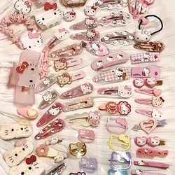 19PCS Kawaii Sanrio Hairpin Hello Kitty Anime Cute Cartoon Student Children Hair Clip Hair Accessories Decorate Toys Girls Gifts