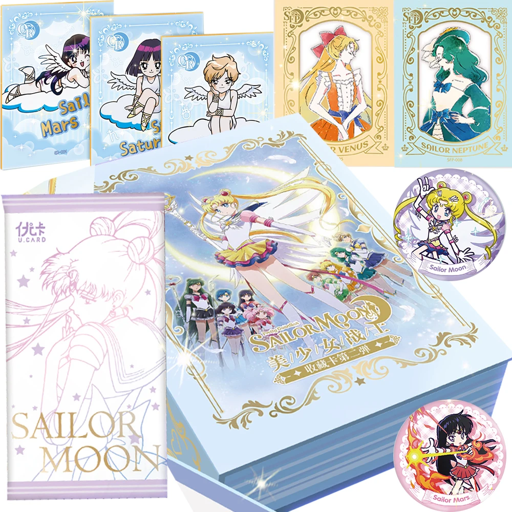 

Sailor Moon Collection Cards Fantasy Magic Anime Tsukino Usagi Kino Makoto Classic Crystal Battle Suit Card Children Hobby Gift