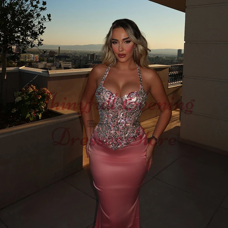 Thinyfull Sexy Mermaid Prom Evening Dresses Saudi Arabia Sweetheart Beadings Satin Party Dress Formal Night Cocktail Prom Gowns