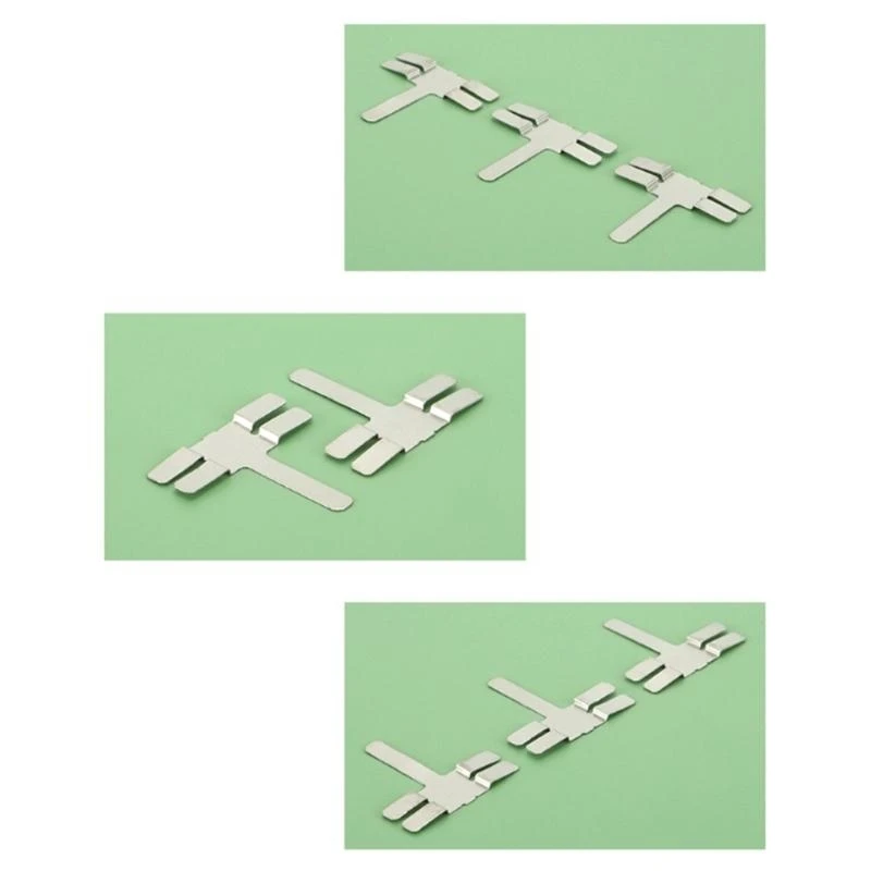 

AP28 100 Pieces T-shaped Nickel Sheet for Battery Nickel Plated Steel Sheet Improve Work Efficiency Low Resistivity