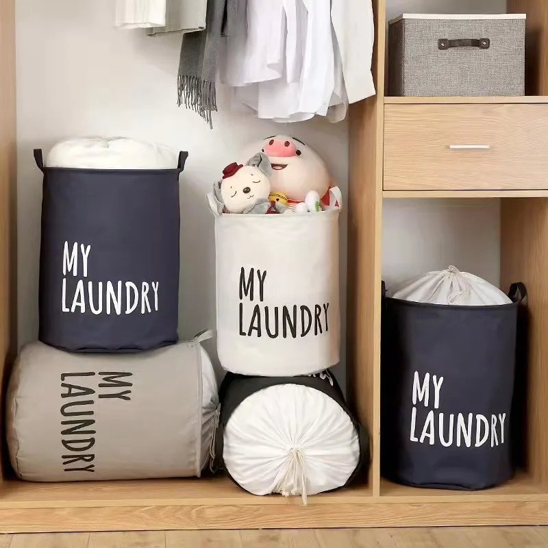 

Storage Basket Large Dirty Laundry Basket Home Wall Cabinet Organizer For Sundries Quilt Clothes Storage Bag Covered Dustproof