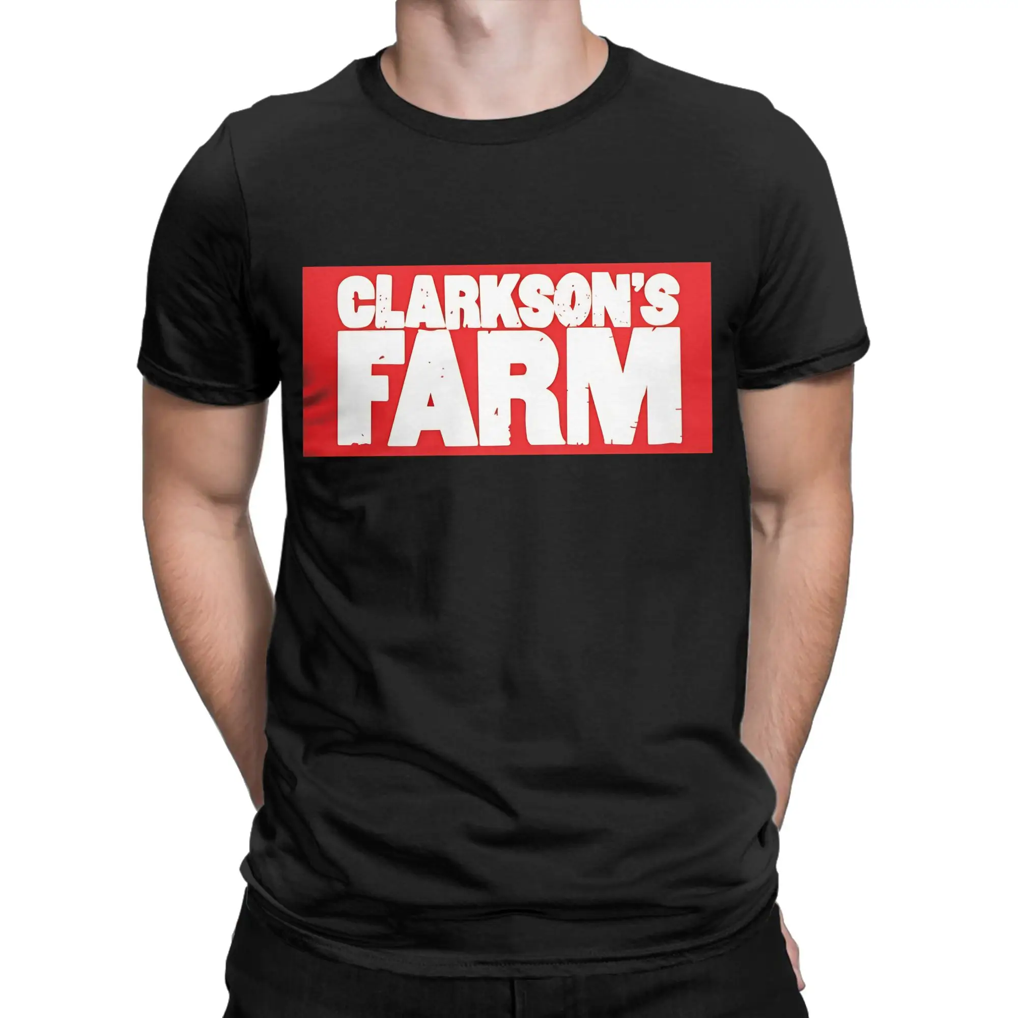 Красная футболка с логотипом Clarksons Farm, забавная графика, 100% хлопок, футболки Clarkson Farm, топы для мужчин