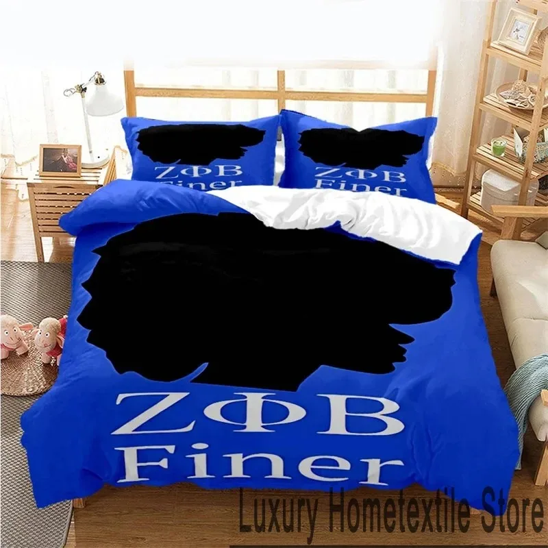 

3D Print 1920 Zeta Phi Beta society Bedding Set Double Twin King Duvet Cover Comforter Pillowcase Boys Girls Adults Bedroom