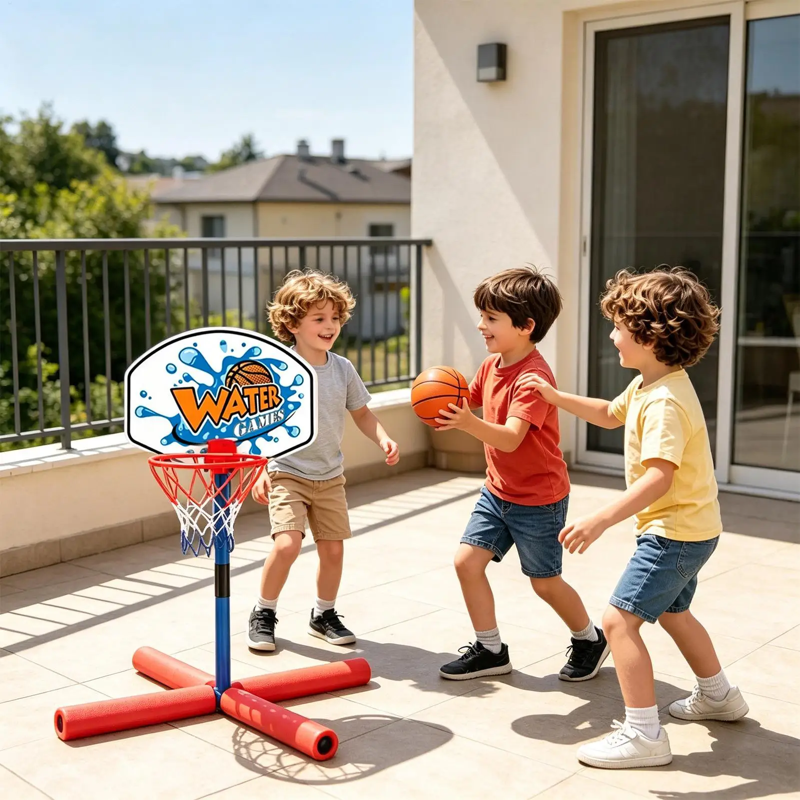 

Basketball Hoop Outdoor Floating Fun Interactive Entertainment Toy Pool Basketball Hoop Toy For Parents Children Kids Family