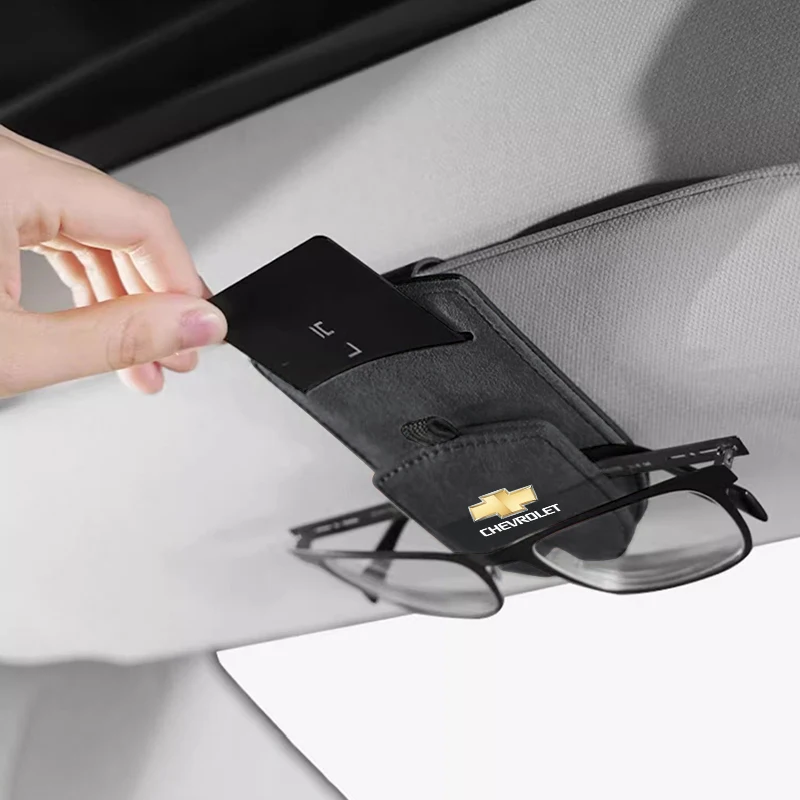 Car Sun Visor Glasses Box Sunglasses Clip Card Ticket Holder For Chevrolet Cruze Spark Captiva Suburban Silverado Camaro Corvett